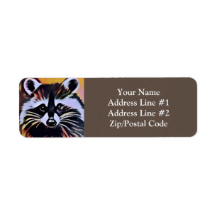 Whimsical Raccoon - een Natuur geïnspireerd design Etiket
