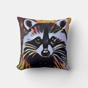 Whimsical Raccoon - een Natuur geïnspireerd design Kussen