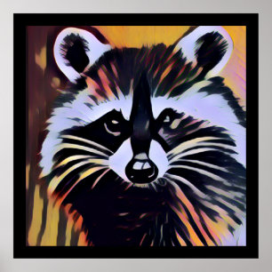 Whimsical Raccoon - een Natuur geïnspireerd design Poster