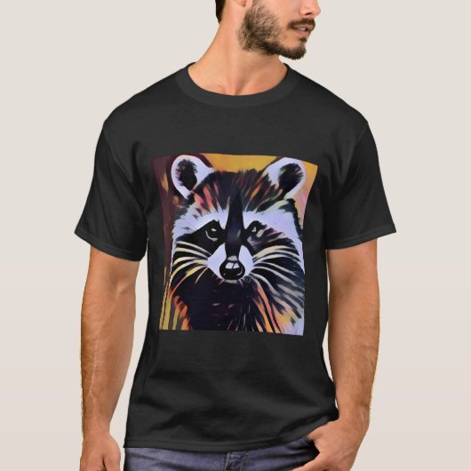 Whimsical Raccoon - een Natuur geïnspireerd design T-shirt (Voorkant)