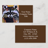 Whimsical Raccoon - een Natuur geïnspireerd design Visitekaartje (Voorkant / Achterkant)