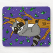 Whimsical Raccoon Hanging from Tree Muismat (Voorkant)