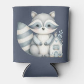 Whimsical Raccoon Night Woodland Cottage Scene Blikjeskoeler (Voorkant)