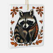 Whimsical Raccoon Woodland Animal Folk of Tribal A Keramisch Ornament (Rechts)