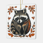 Whimsical Raccoon Woodland Animal Folk of Tribal A Keramisch Ornament (Links)