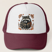 Whimsical Raccoon Woodland Animal Folk of Tribal Trucker Pet (Voorkant)