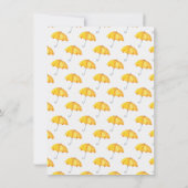 Whimsical Raccoon Yellow Umbrellas Baby shower Kaart (Achterkant)