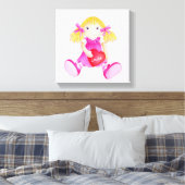 Whimsical rag pop meisjes toevoegen jouw naam kind canvas afdruk (Insitu (Slaapkamer))