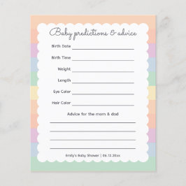 Whimsical Rainbow Baby shower Baby Guessing spel