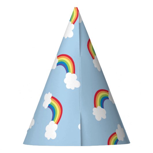 Whimsical Rainbow Birthday Party Petten Feesthoedjes (Achterkant)