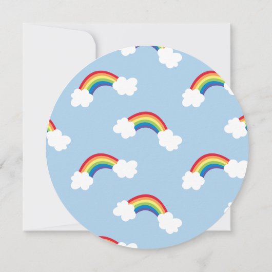 Whimsical Rainbow Birthday Party uitnodiging (Achterkant)