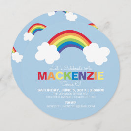 Whimsical Rainbow Birthday Party uitnodiging