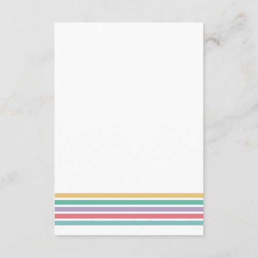 Whimsical Rainbow Colours Boeken voor Baby Informatiekaartje (Achterkant)