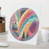 Whimsical Rainbow Dome Pedestal Sign – Customize Reclamebord Met Voetstuk (Insitu)