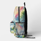 Whimsical Rainbow Earth Fantasy Scene Bedrukte Rugzak (Rechts)