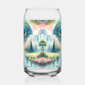 Whimsical Rainbow Earth Fantasy Scene Blikvorm Glas (Links)