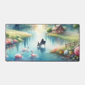 Whimsical Rainbow Earth Fantasy Scene Bureaumat (Voorkant)