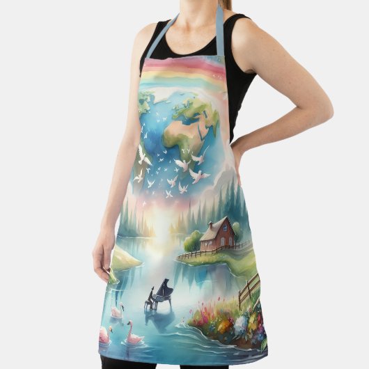 Whimsical Rainbow Earth Fantasy Scene Schort (Insitu)