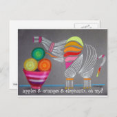 Whimsical Rainbow Elephant art op briefkaart (Voorkant / Achterkant)
