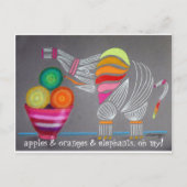 Whimsical Rainbow Elephant art op briefkaart (Voorkant)