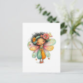 Whimsical Rainbow Fairy Postcard Briefkaart (Staand voorkant)