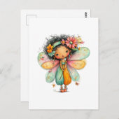 Whimsical Rainbow Fairy Postcard Briefkaart (Voorkant / Achterkant)