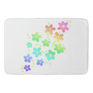 Whimsical Rainbow Flowers Badmat