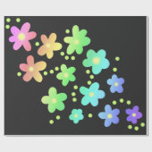 Whimsical Rainbow Flowers Cadeaupapier (Vlak)