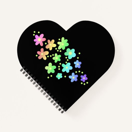 Whimsical Rainbow Flowers Notitieboek (Voorkant)