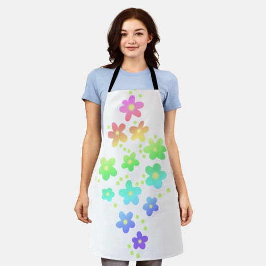 Whimsical Rainbow Flowers Schort (Gedragen)