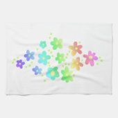 Whimsical Rainbow Flowers Theedoek (Horizontaal)