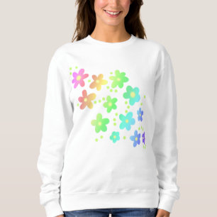Whimsical Rainbow Flowers Trui