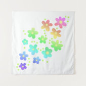 Whimsical Rainbow Flowers Wandkleed (Voorkant (horizontaal))