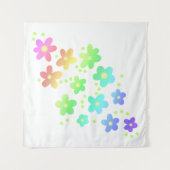 Whimsical Rainbow Flowers Wandkleed (Voorkant)