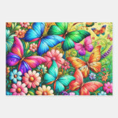 Whimsical Rainbow Garden met vlinders Inpakpapier Vel (Voorkant 3)