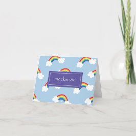 Whimsical Rainbow gepersonaliseerd bedankbriefjes Notitiekaartje