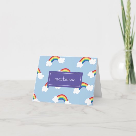 Whimsical Rainbow gepersonaliseerd bedankbriefjes Notitiekaartje (Voorkant)