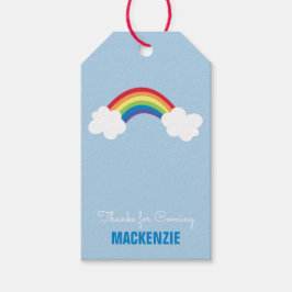 Whimsical Rainbow gepersonaliseerd verjaardagscade Cadeaulabel