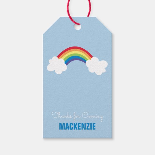 Whimsical Rainbow gepersonaliseerd verjaardagscade Cadeaulabel (Voorkant)