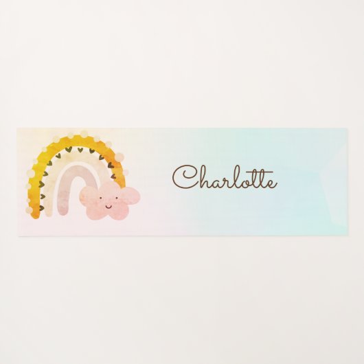 Whimsical Rainbow Gepersonaliseerd Yogamat (Achterkant (horizontaal))