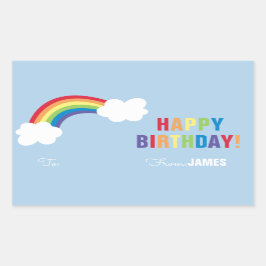 Whimsical Rainbow Gepersonaliseerde Gift Sticker