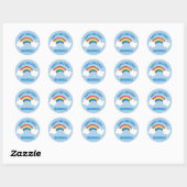Whimsical Rainbow Happy Birthday Party Sticker (Vel)