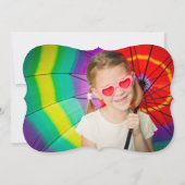 Whimsical Rainbow Heart Meisje Verjaardag Foto uit Kaart (Achterkant)