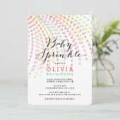 Whimsical Rainbow Hearts Colorful Baby Sprinkle Kaart (Staand voorkant)