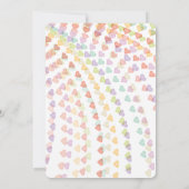 Whimsical Rainbow Hearts Colorful Baby Sprinkle Kaart (Achterkant)