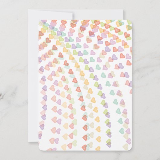 Whimsical Rainbow Hearts Colorful Baby Sprinkle Kaart (Achterkant)
