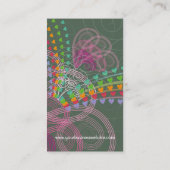 Whimsical Rainbow Hearts Pink Swirls Profile Card Visitekaartje (Achterkant)