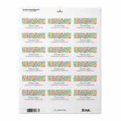 Whimsical Rainbow Hearts Sprinkles Adresetiketten Etiket (Full Sheet)