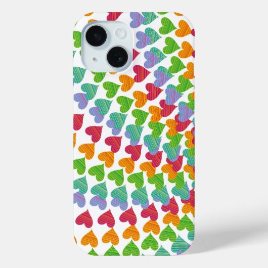Whimsical Rainbow Hearts Sprinkles Liefde Kleurrij Case-Mate iPhone Case (Achterkant)