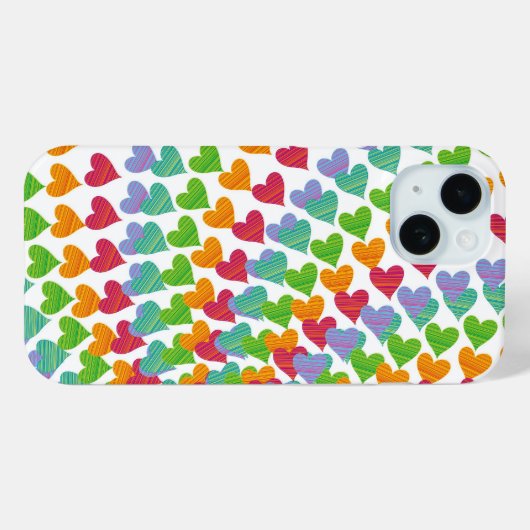 Whimsical Rainbow Hearts Sprinkles Liefde Kleurrij Case-Mate iPhone Case (Achterkant (horizontaal))